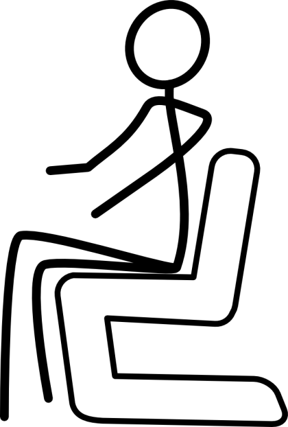 Stick Figure Sitting on Chair