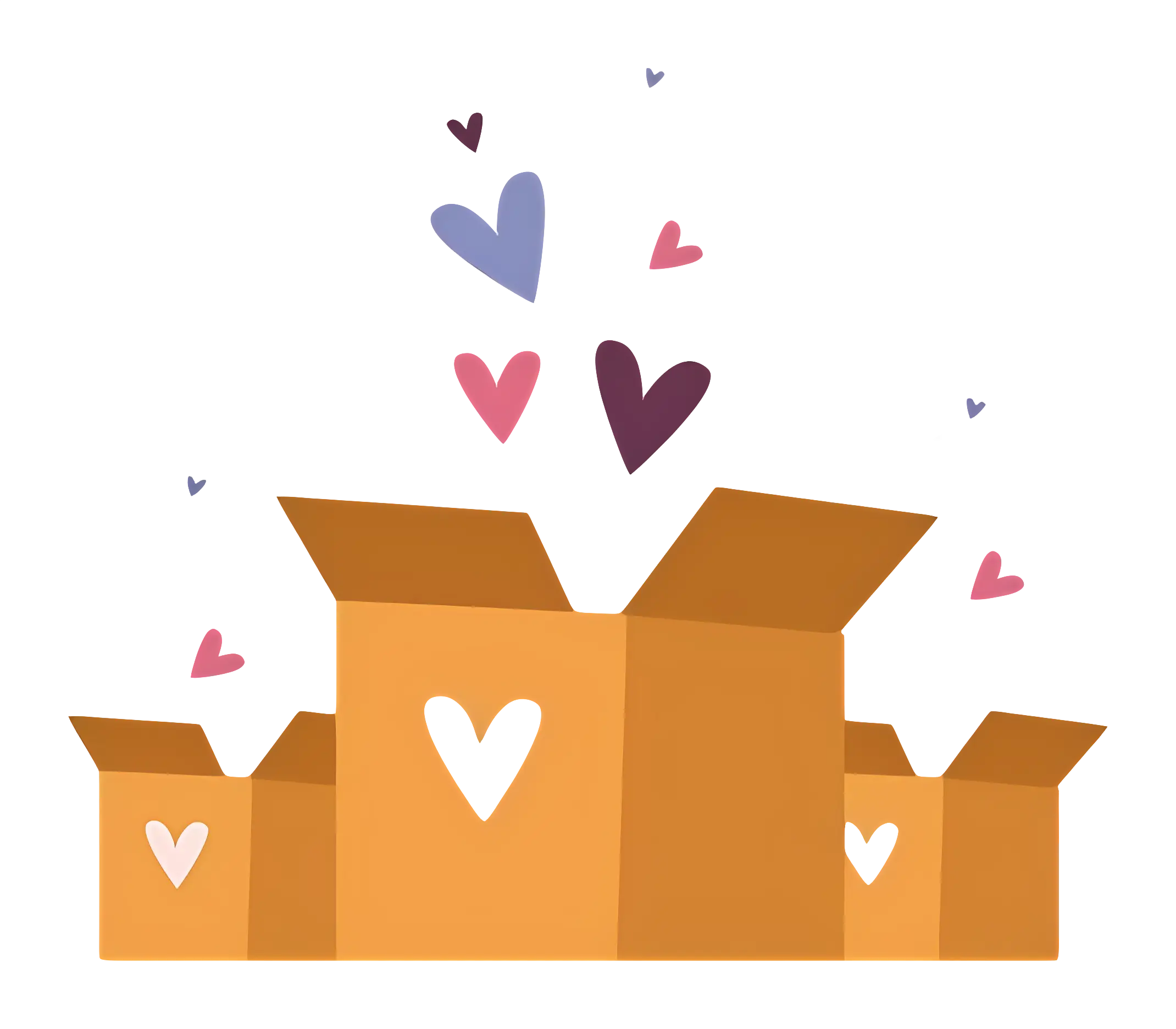 Open Boxes with Hearts