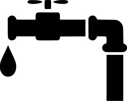 Leaking Water Faucet Icon Illustration