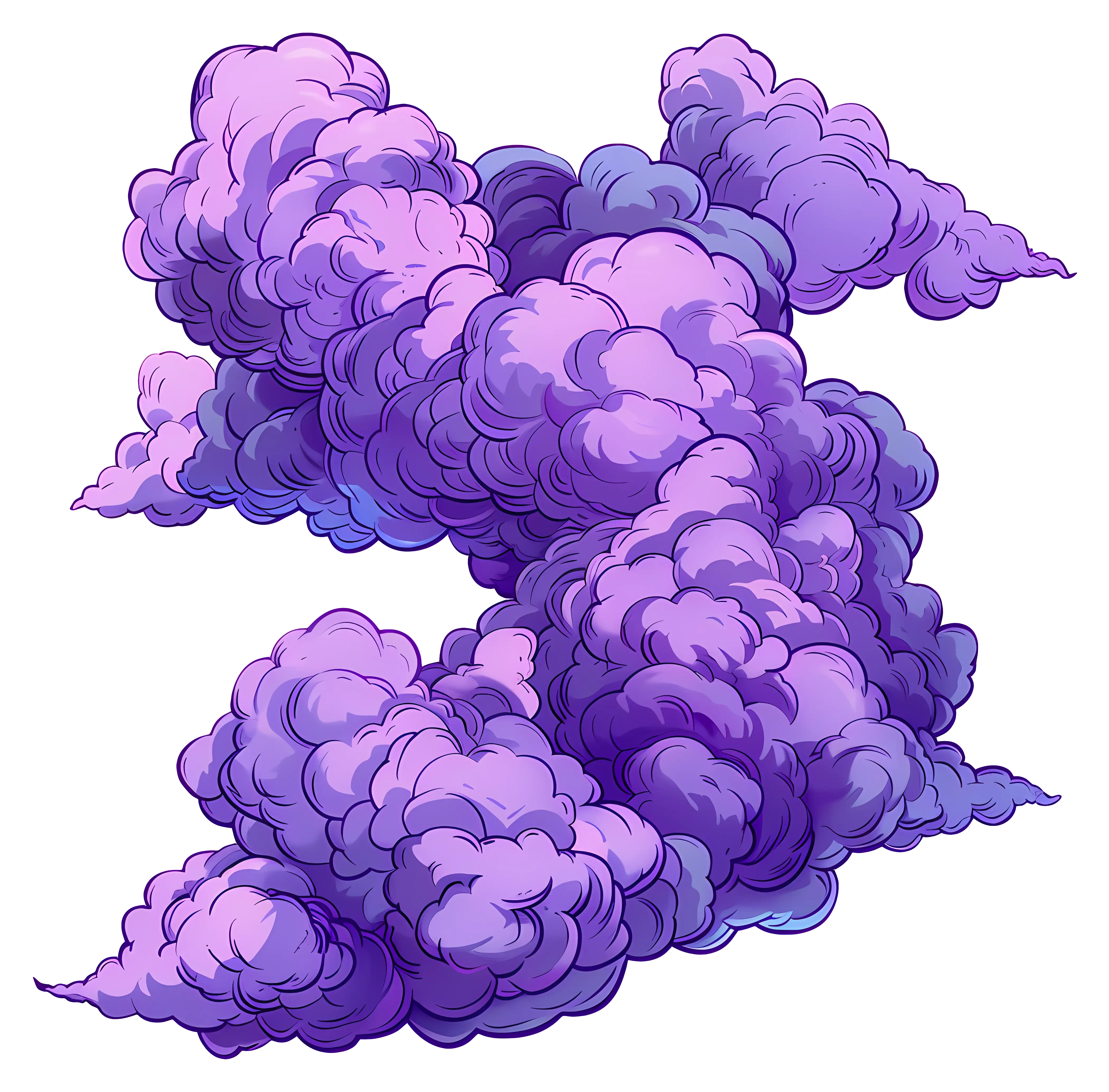 Purple Fantasy Clouds Illustration