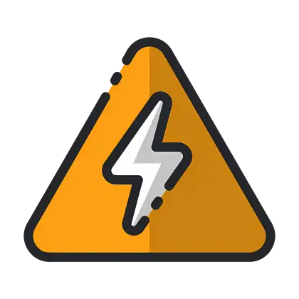 Yellow Electric Warning Sign with Lightning Symbol