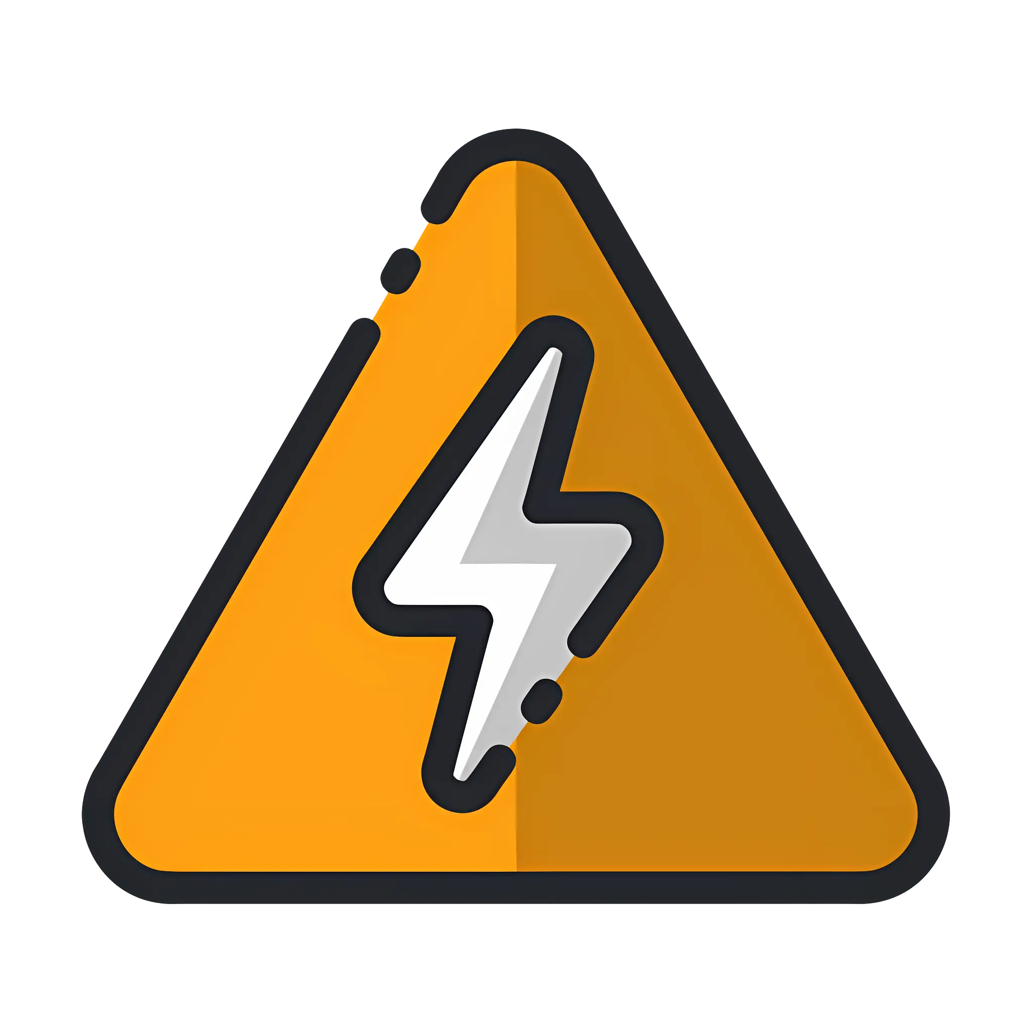 Yellow Electric Warning Sign with Lightning Symbol