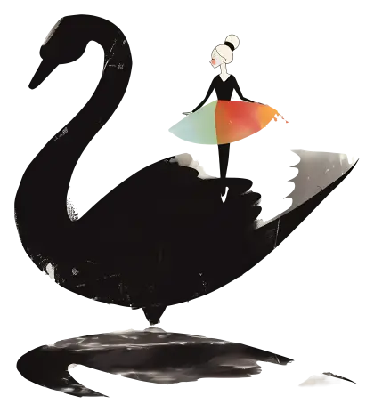 Elegant Ballerina with Swan