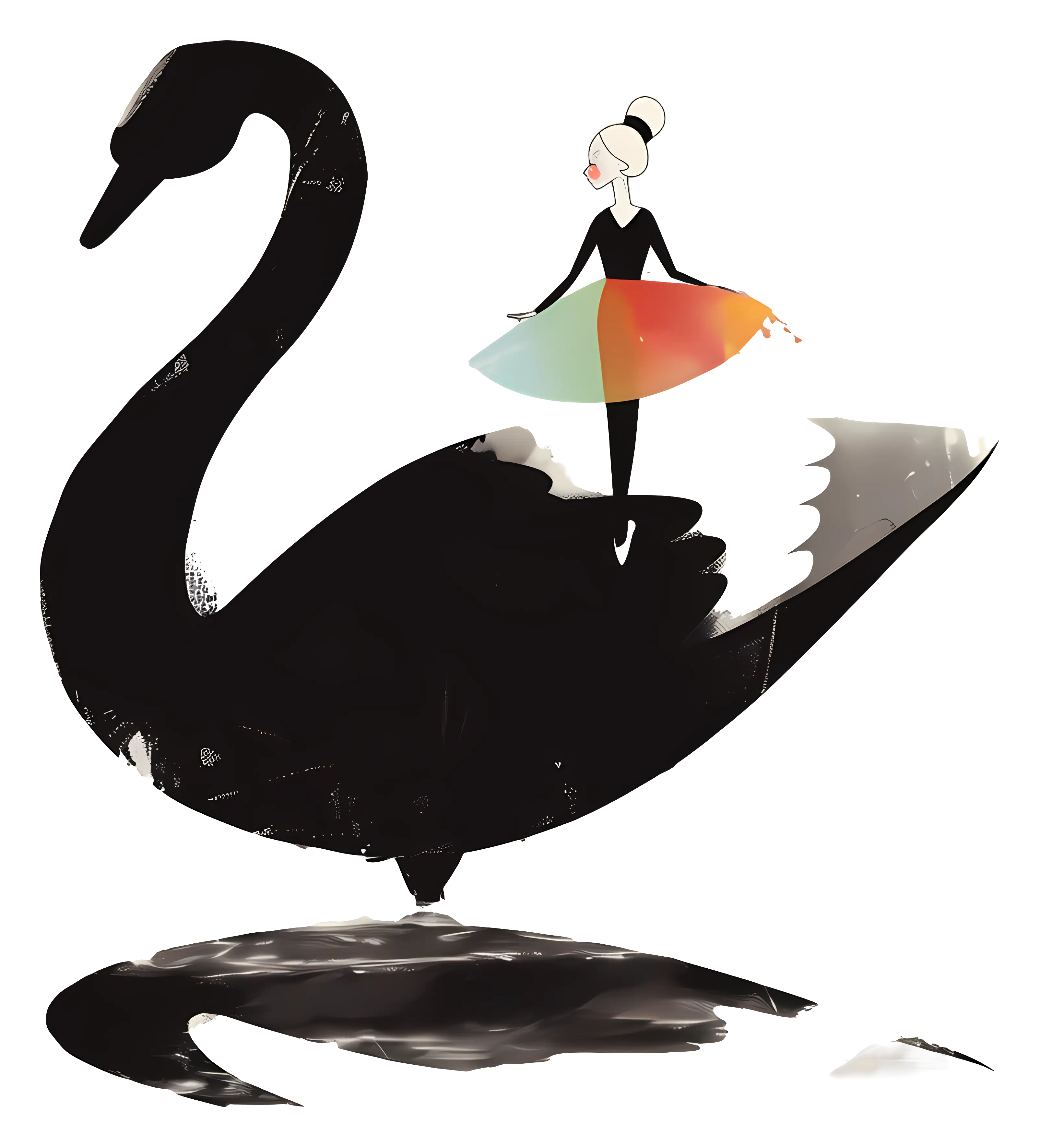 Elegant Ballerina with Swan