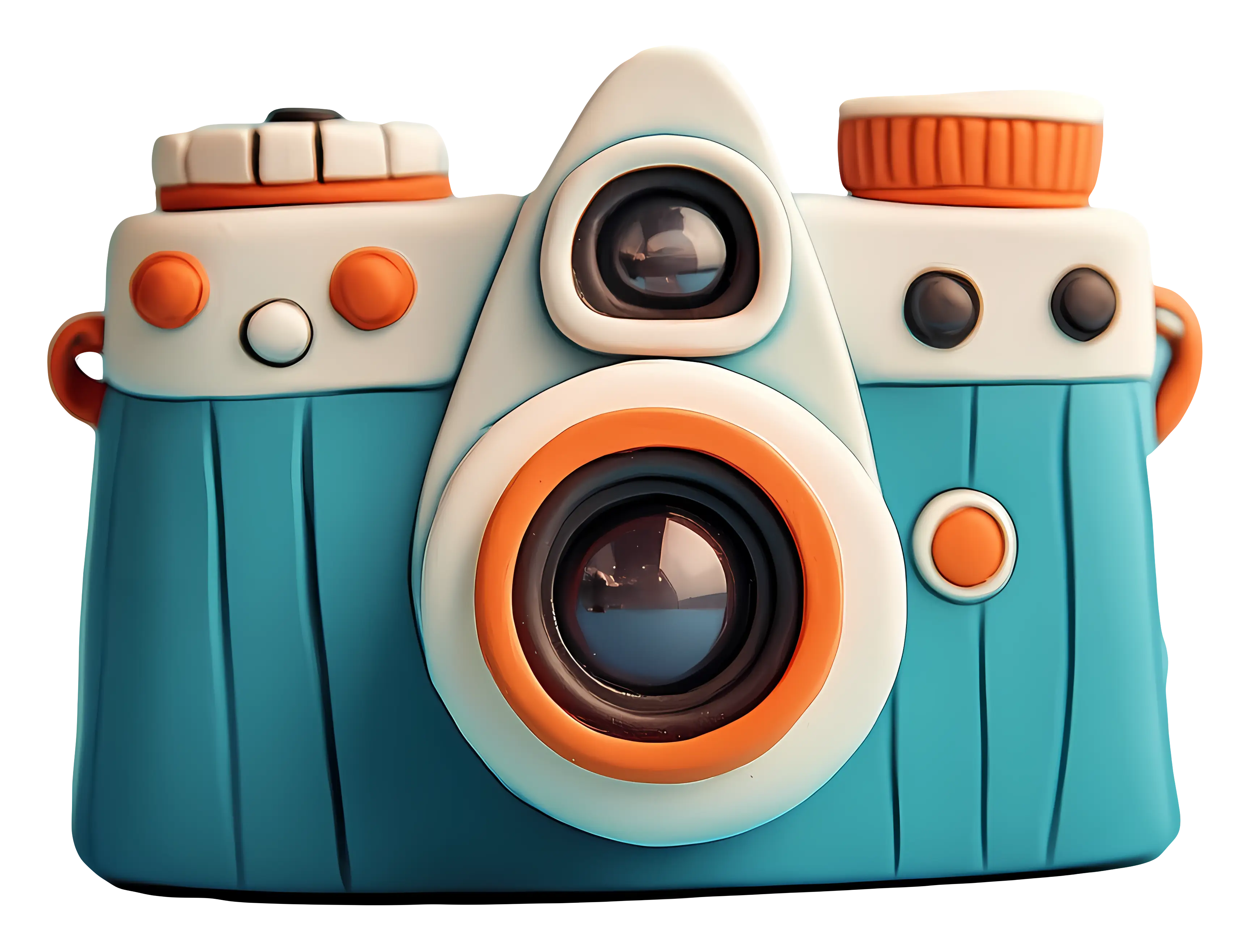 Fun Blue and Orange Cartoon Camera