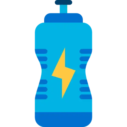Blue Water Bottle with Lightning Bolt