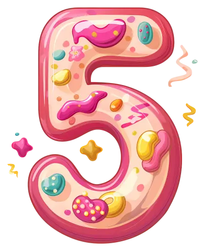 Colorful Number 5 Illustration