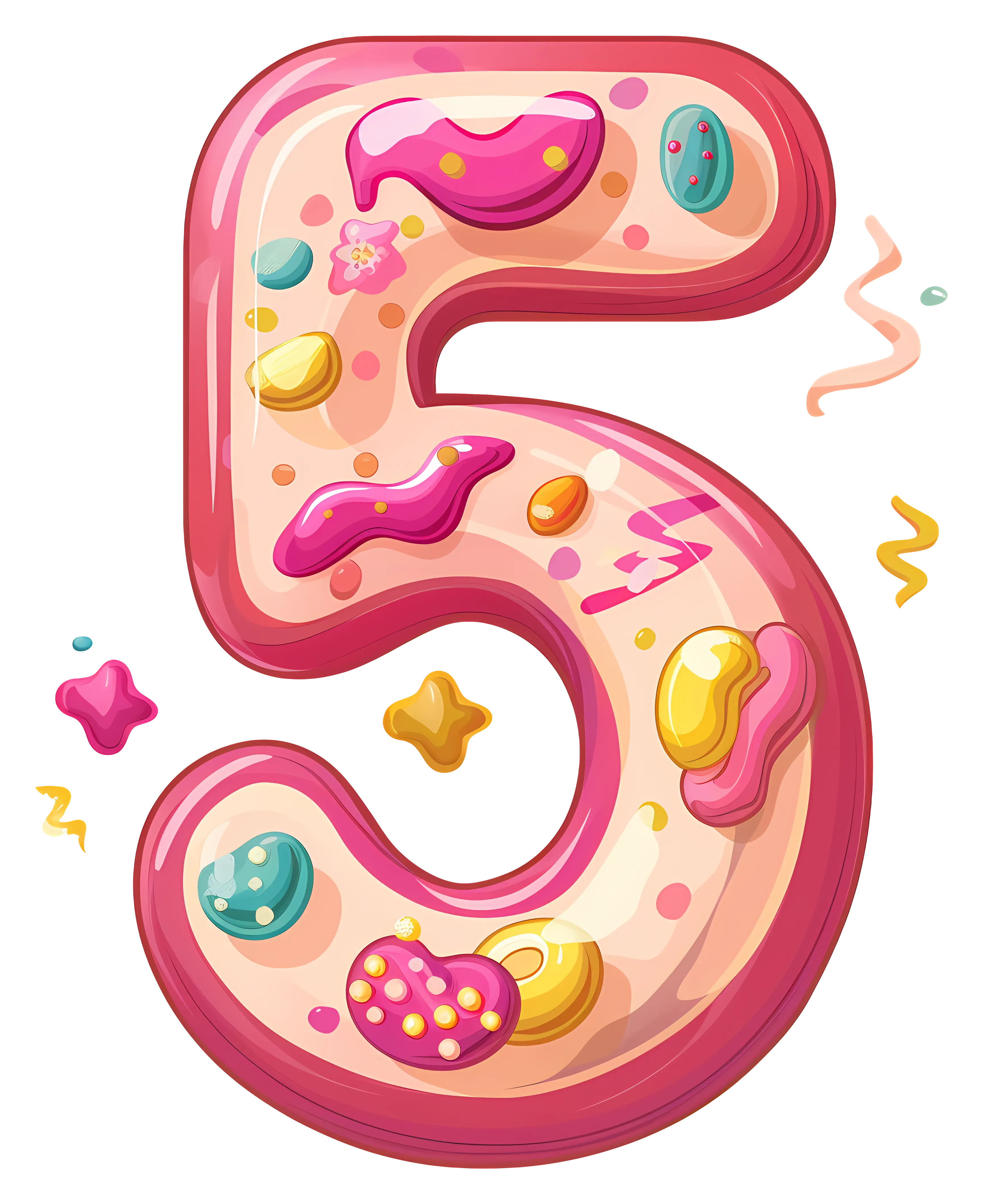 Colorful Number 5 Illustration