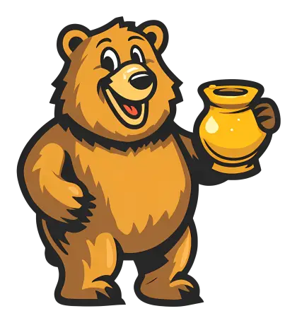 Bear Holding a Jar of Honey