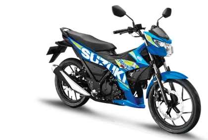 Blue Suzuki Motorcycle