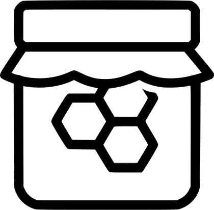 Honey Jar Icon with Honeycomb Design