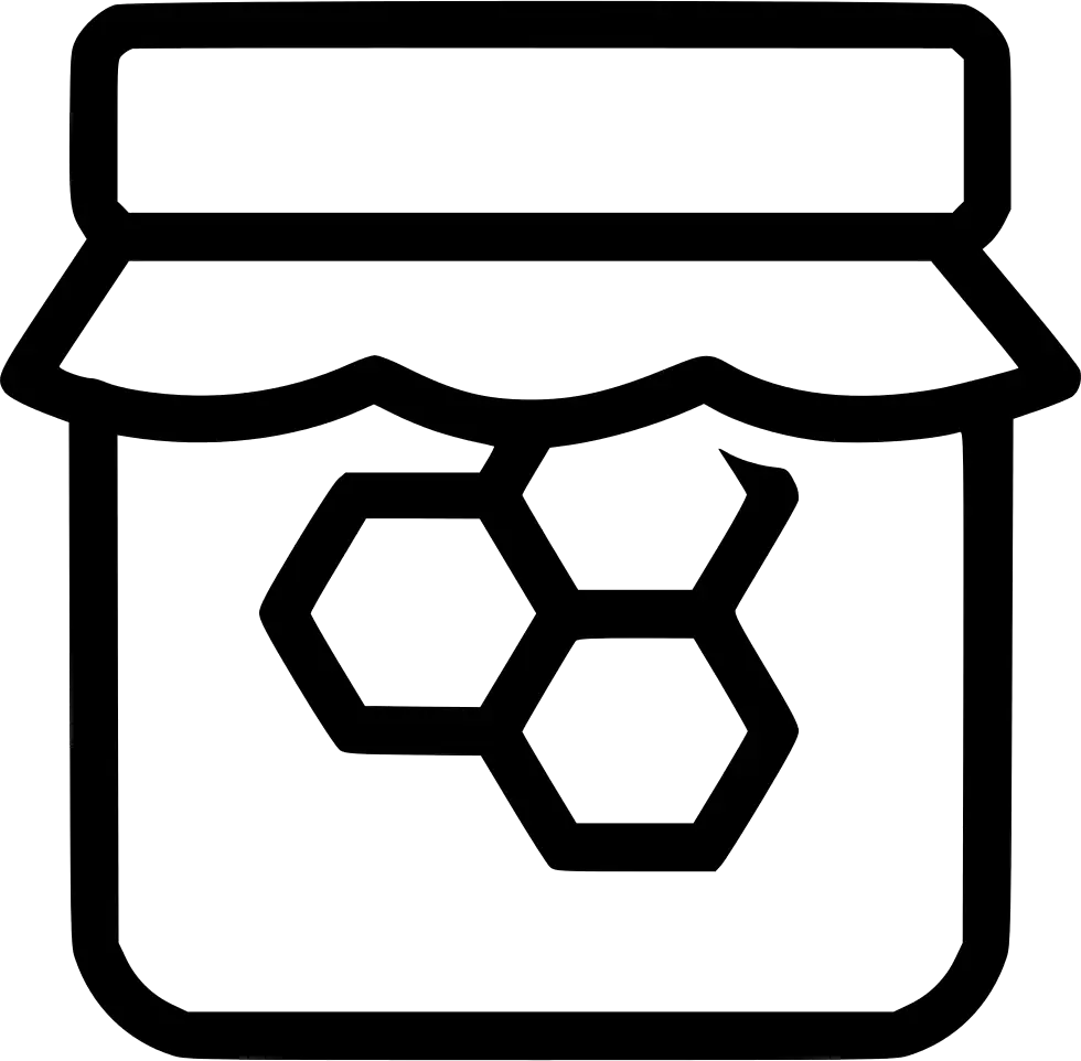 Honey Jar Icon with Honeycomb Design