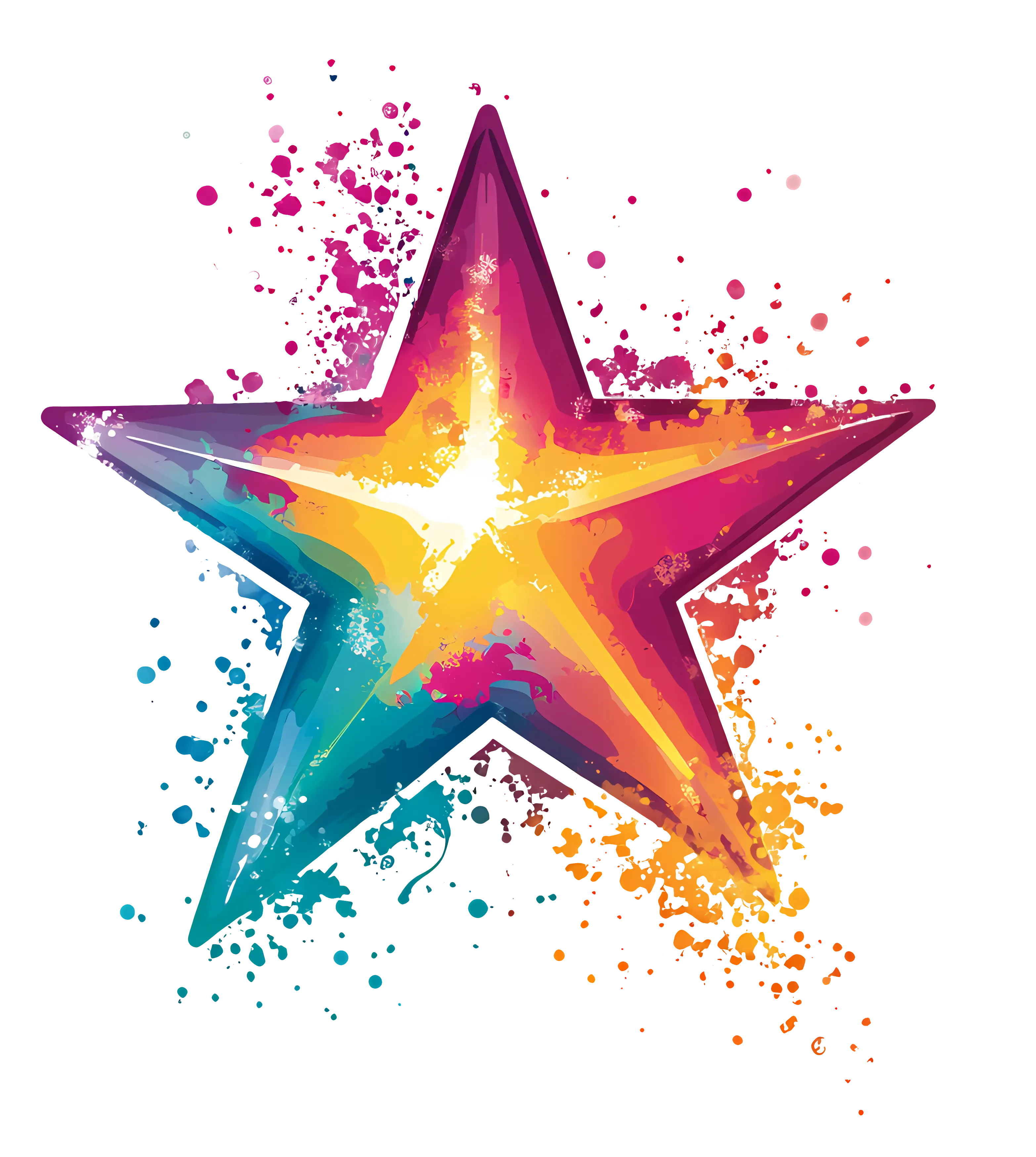 Colorful Star with Vibrant Splash
