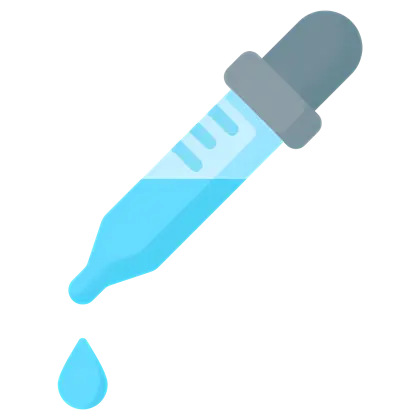 Blue Dropper with Liquid Illustration