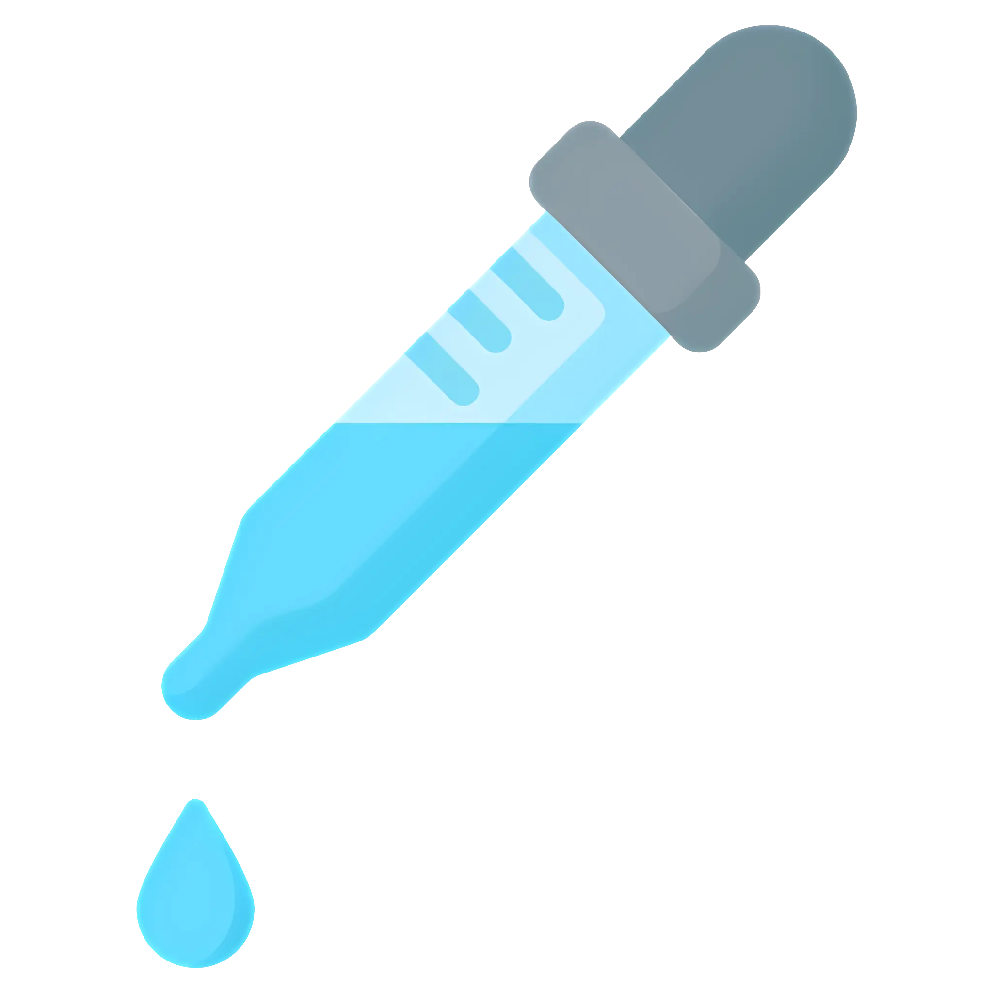 Blue Dropper with Liquid Illustration