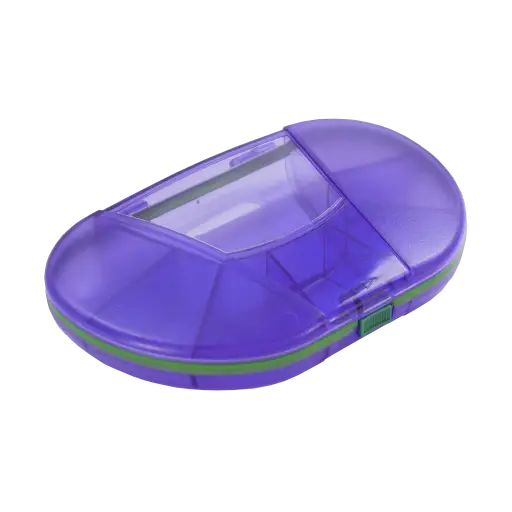 Compact Purple Pill Organizer