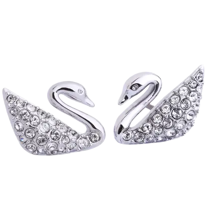 Elegant Swan Earrings with Sparkles