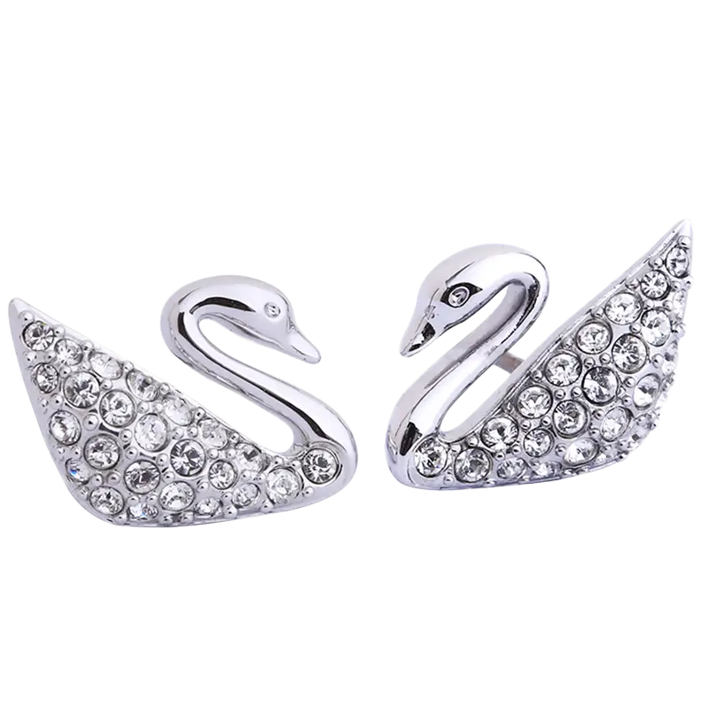 Elegant Swan Earrings with Sparkles