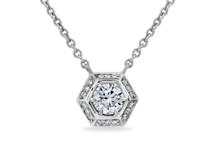 Silver Diamond Necklace with Chain