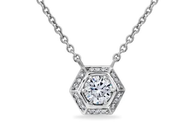 Silver Diamond Necklace with Chain