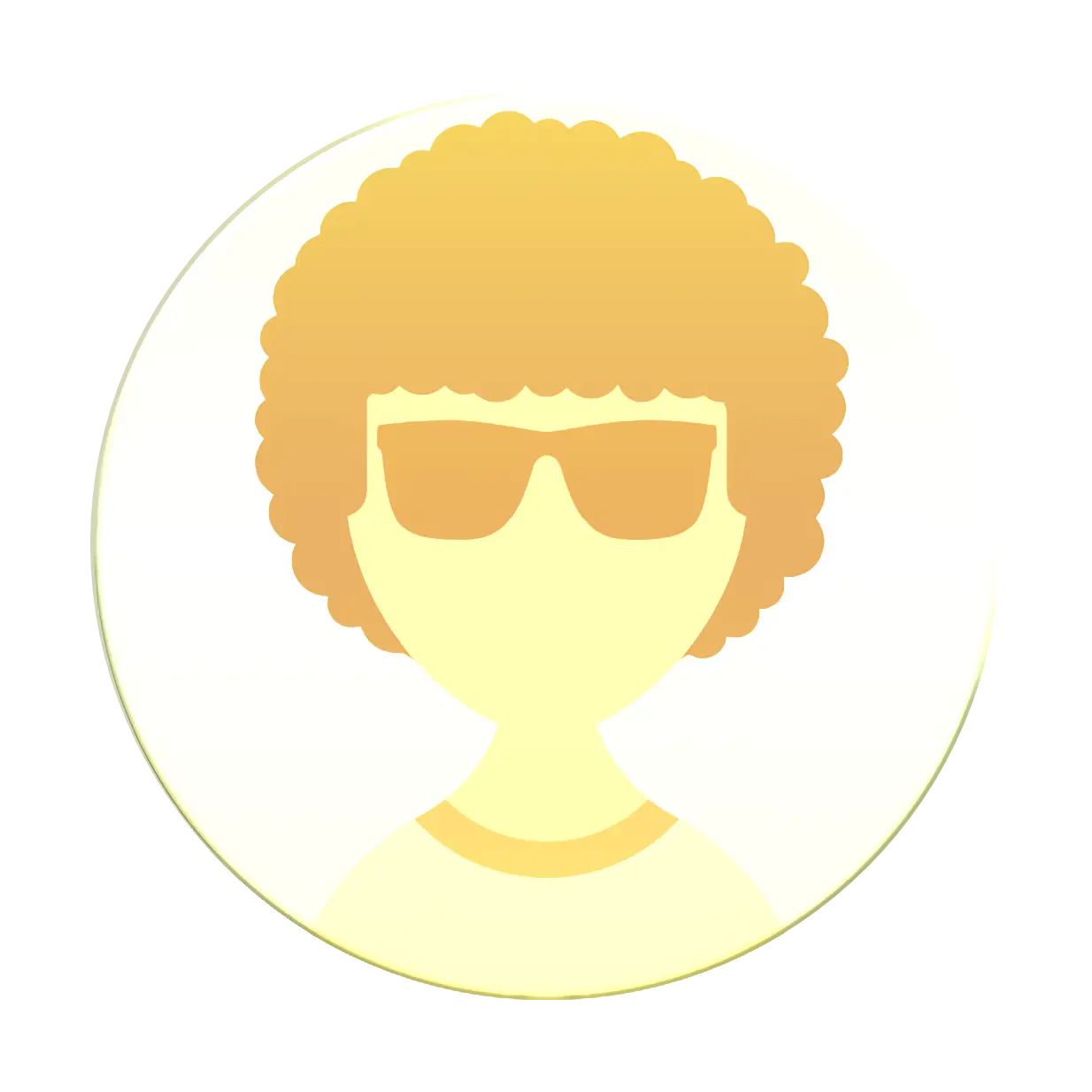 Yellow Hipster Icon with Sunglasses
