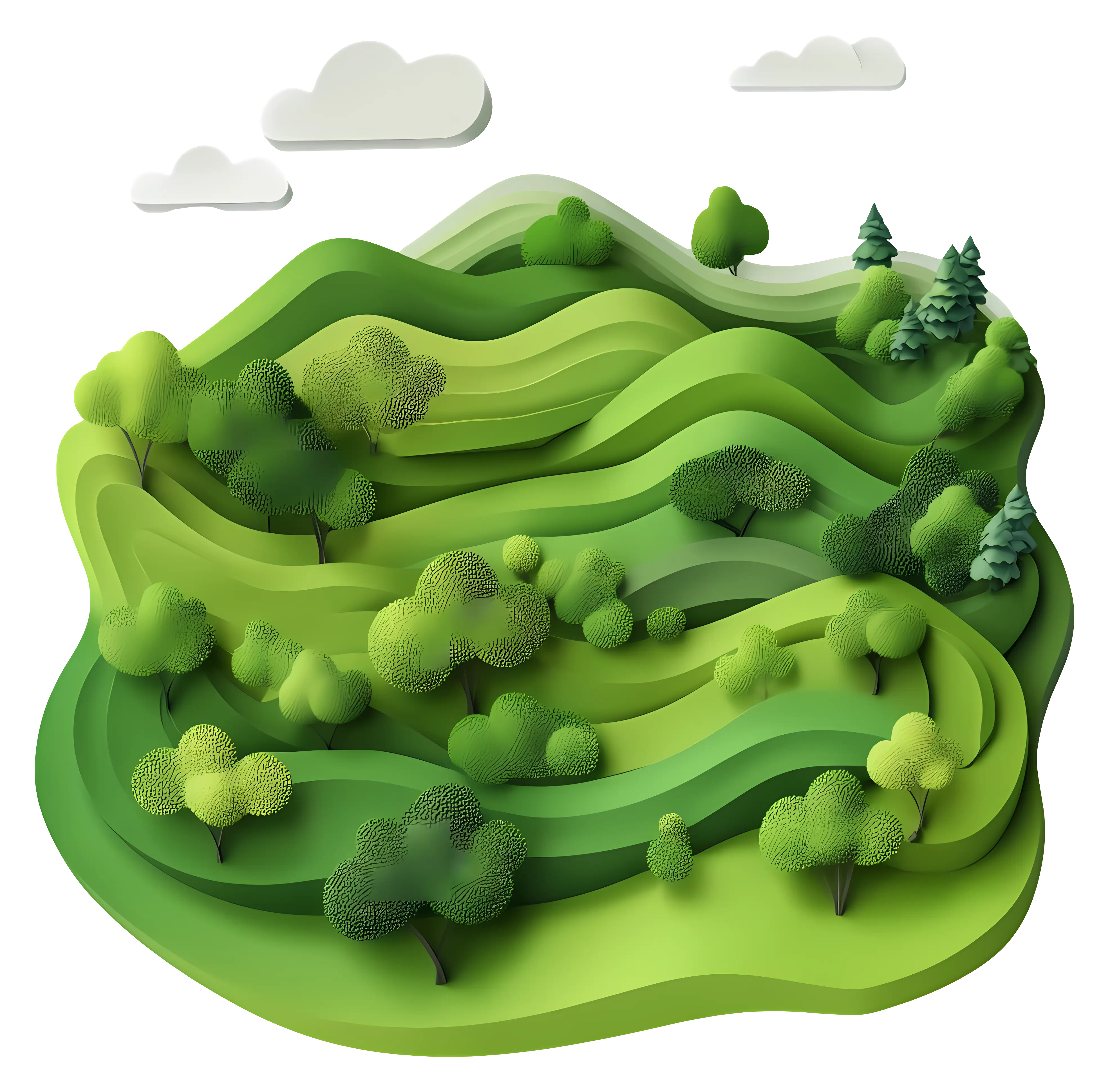 Layered Green Hills