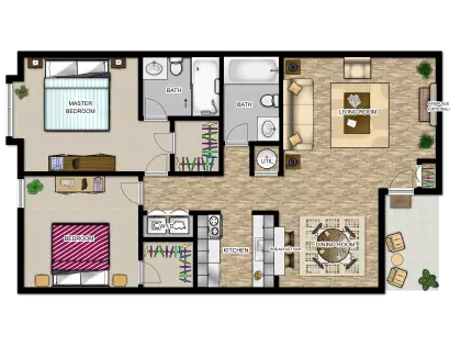 Apartment Floor Plan Illustration