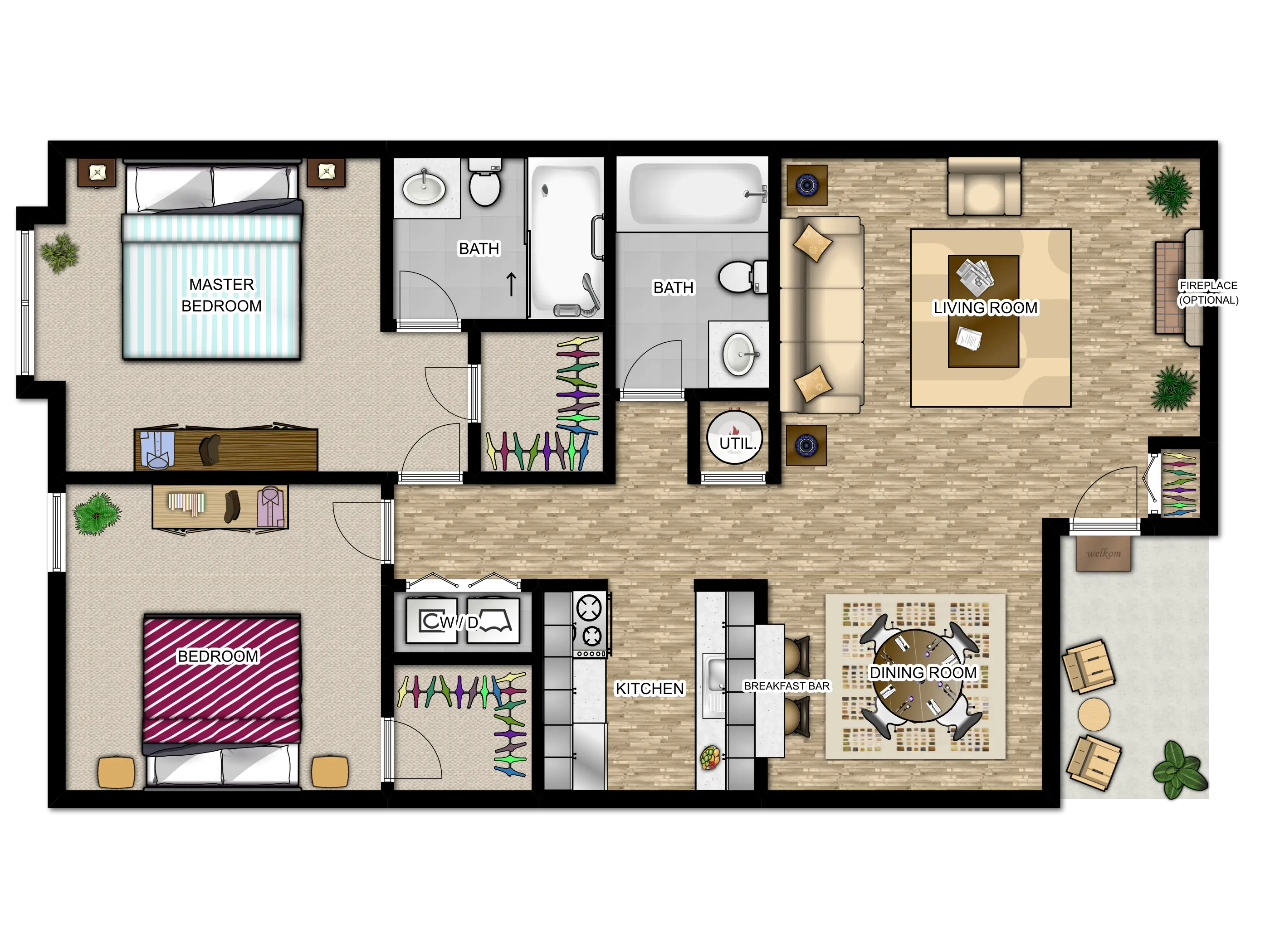 Apartment Floor Plan Illustration