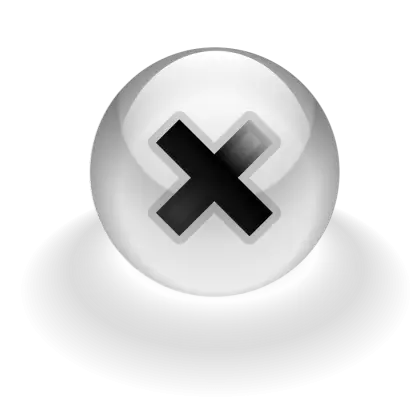 3D White Sphere with Black Cross Icon