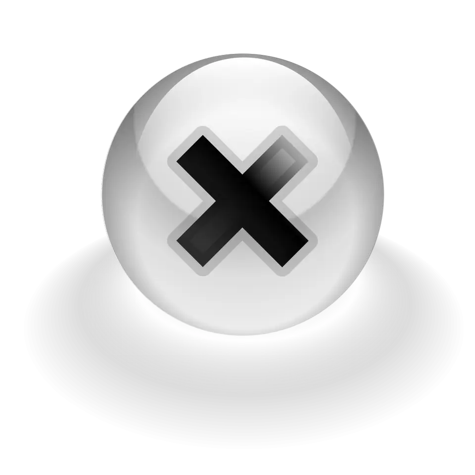 3D White Sphere with Black Cross Icon