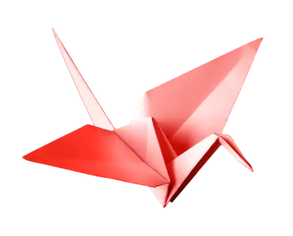 Red Origami Crane Art