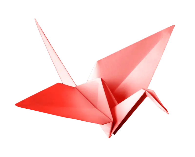 Red Origami Crane Art