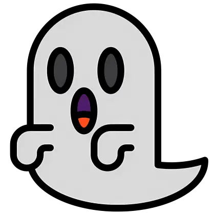 Cartoon Ghost with Spooky Expression