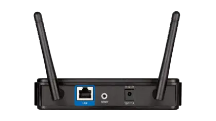 Black Wireless Router with Dual Antennas