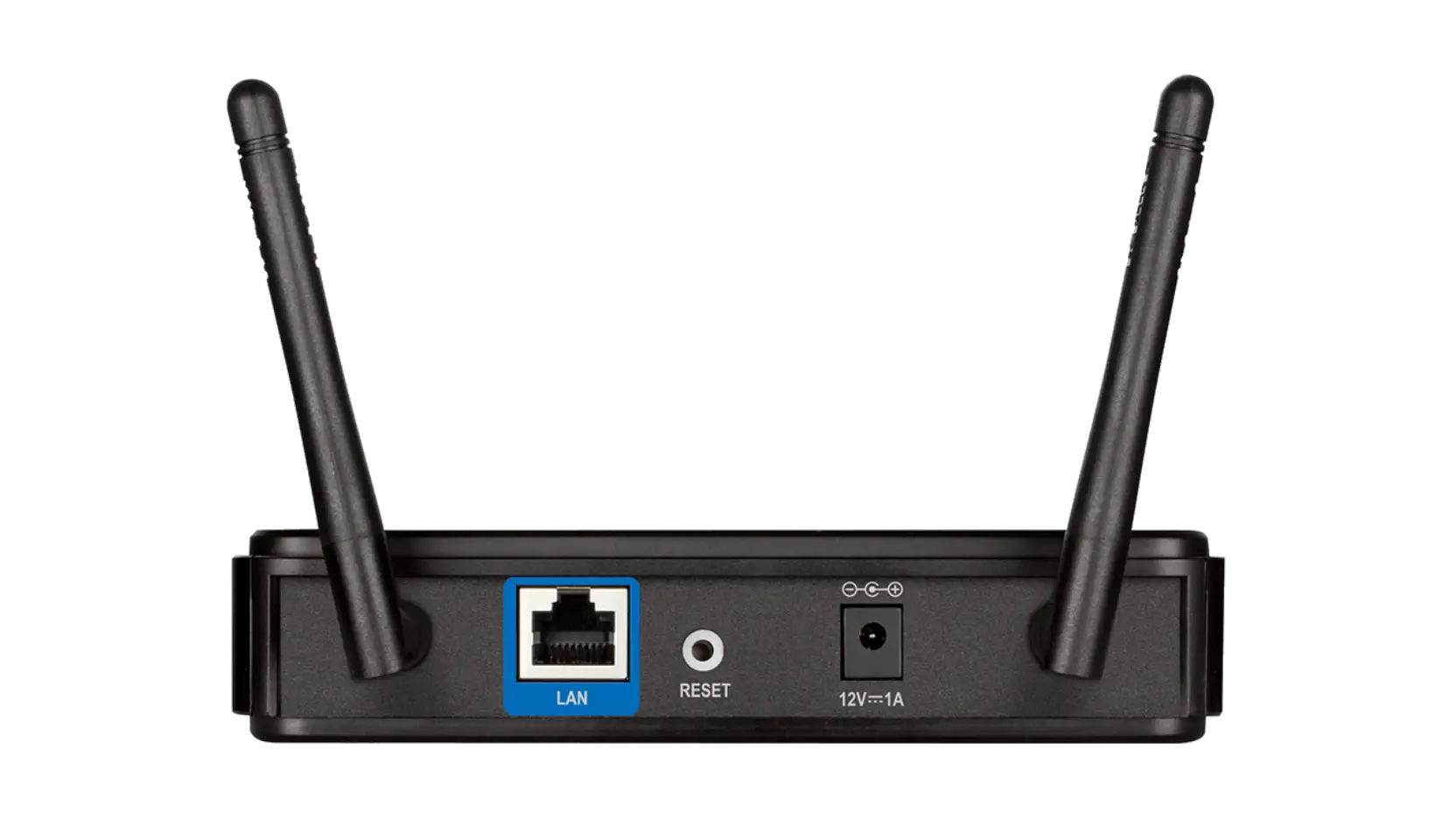 Black Wireless Router with Dual Antennas