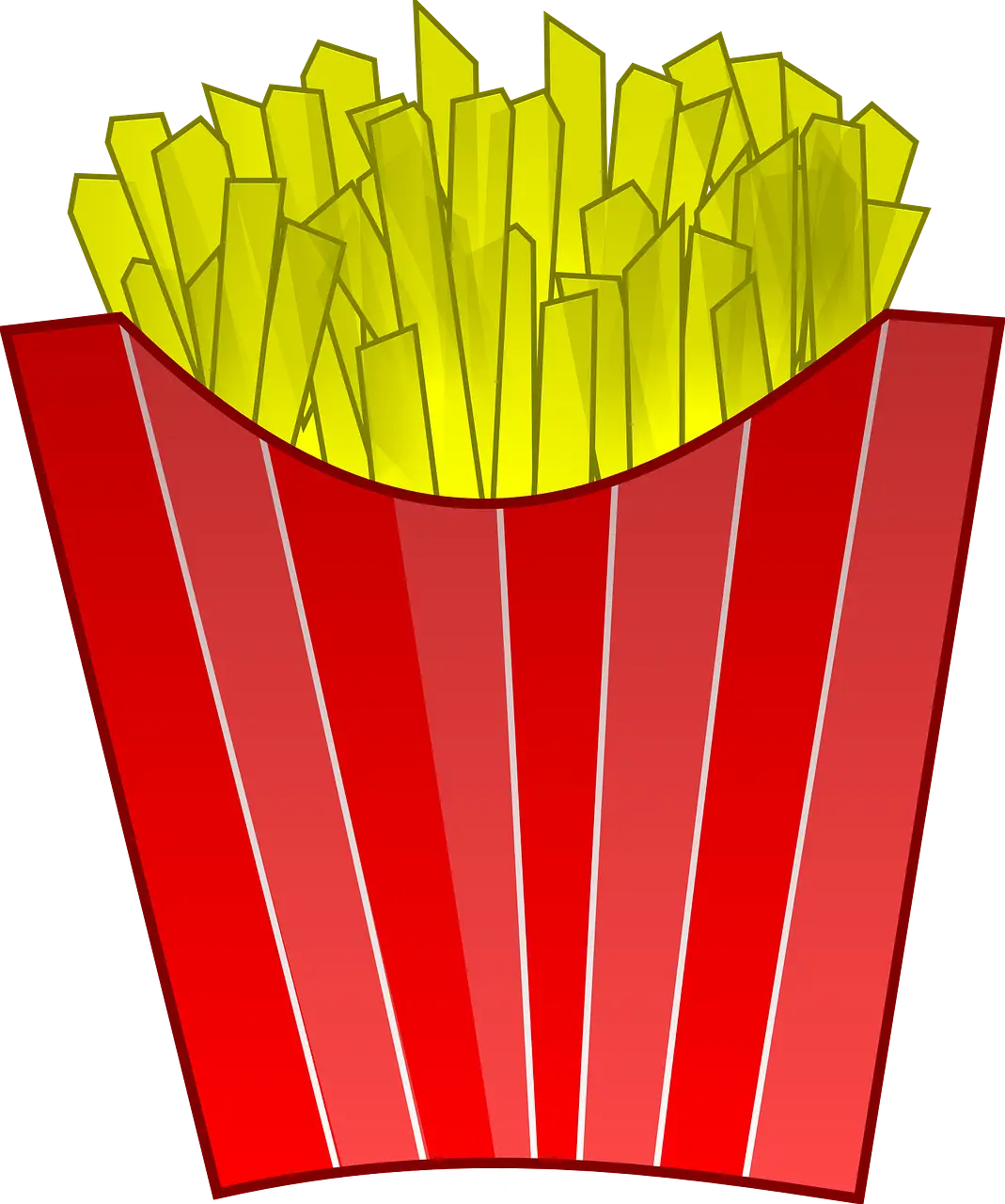 French Fries in Red Packaging Illustration