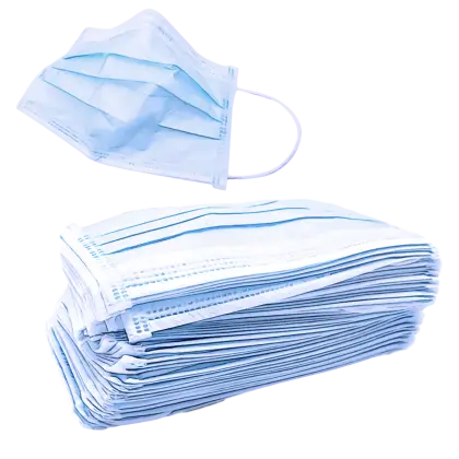 Stack of Blue Face Masks