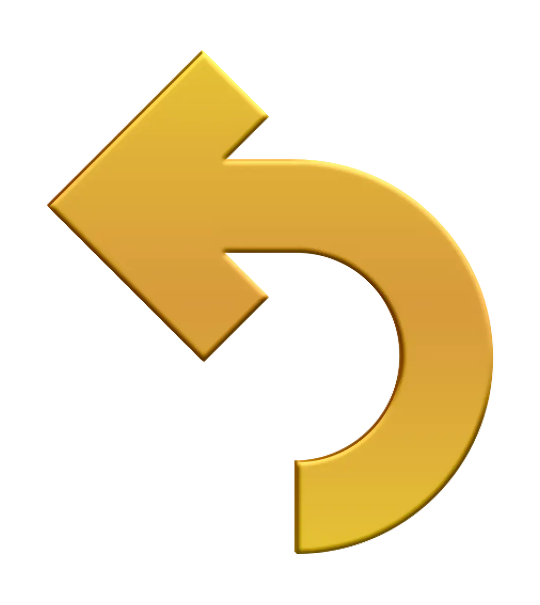 Gold Left U-Turn Arrow