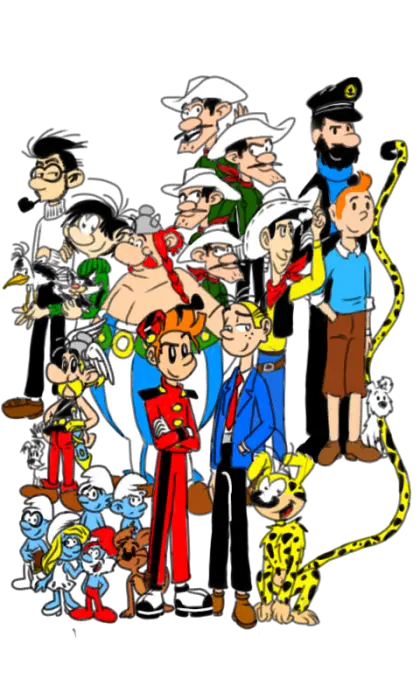 Group of Classic Cartoon Characters