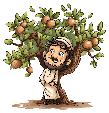 Man Relaxing Under a Fruit Tree
