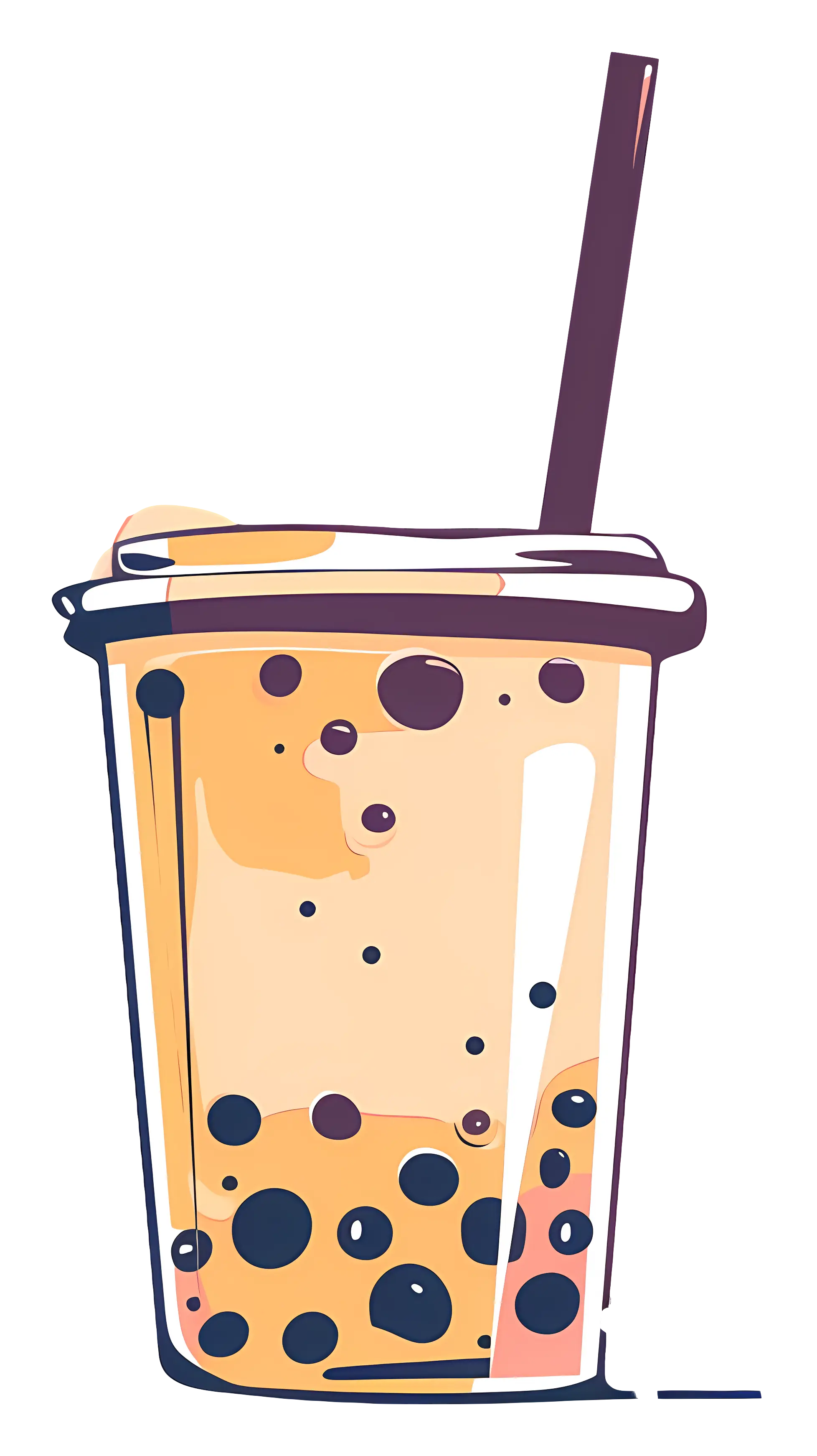 Bubble Tea Graphic with Tapioca Pearls