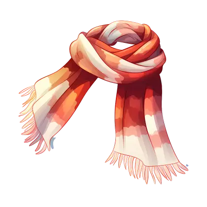 Warm Knitted Scarf in Red and White