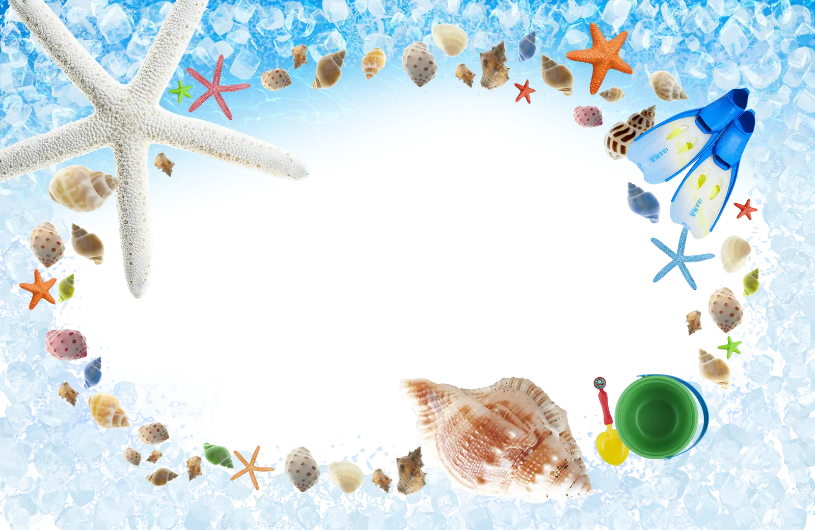Beach-Themed Frame with Shell Decorations