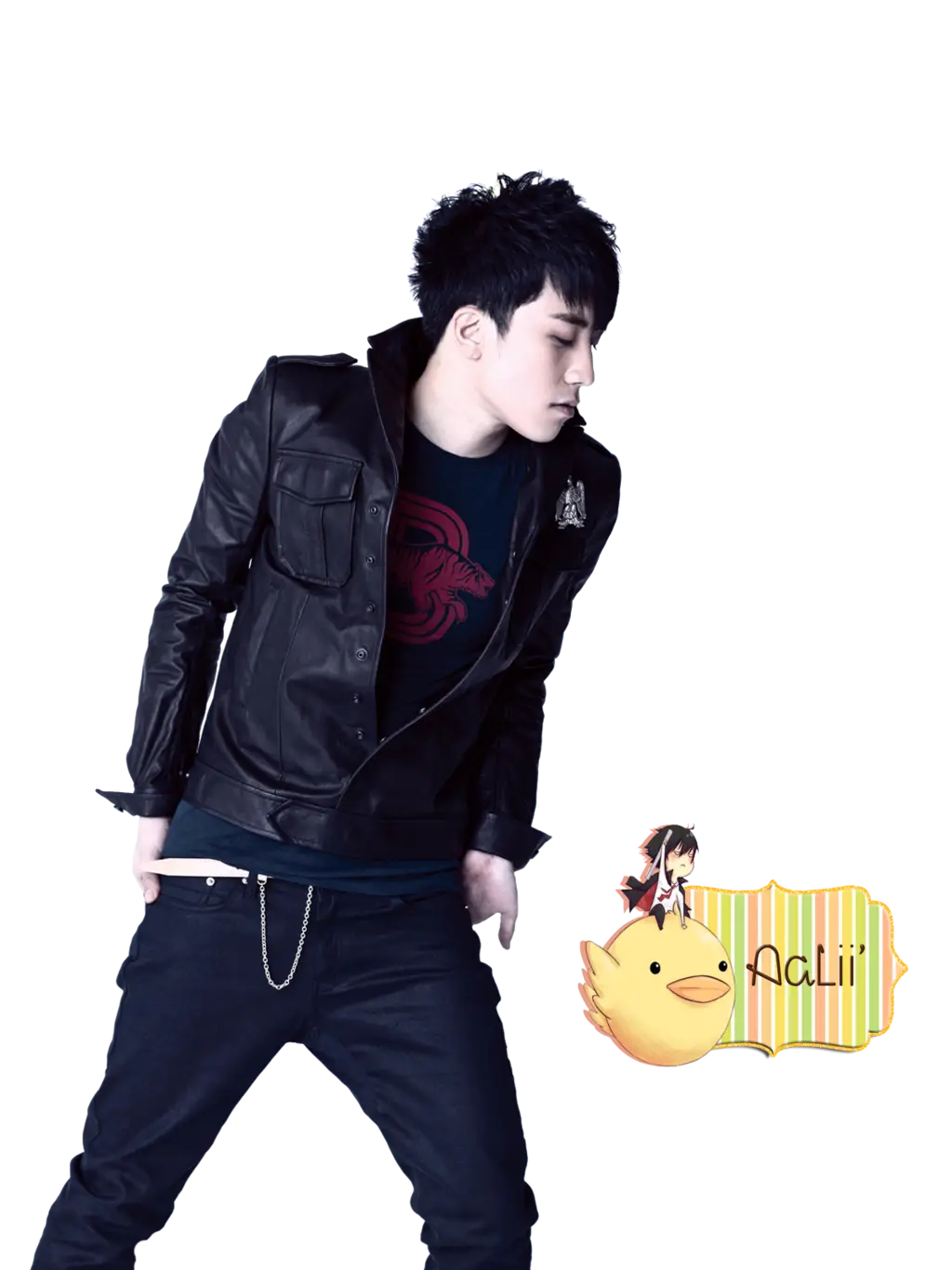 Stylish Person in Black Jacket