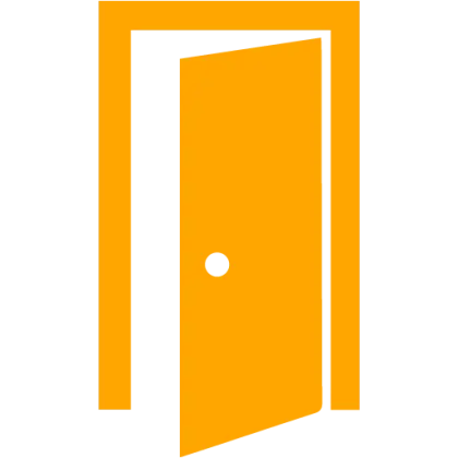Orange Open Door Icon Illustration