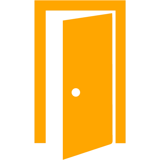 Orange Open Door Icon Illustration