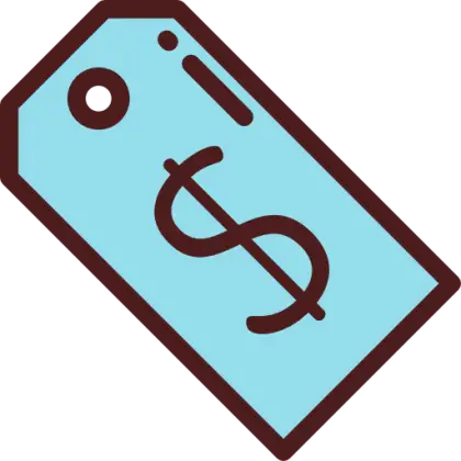 Blue Price Tag with Dollar Sign