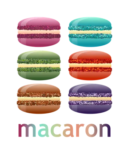 Colorful Macarons in Various Flavors