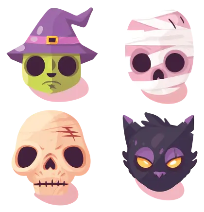 Spooky Halloween Characters Set