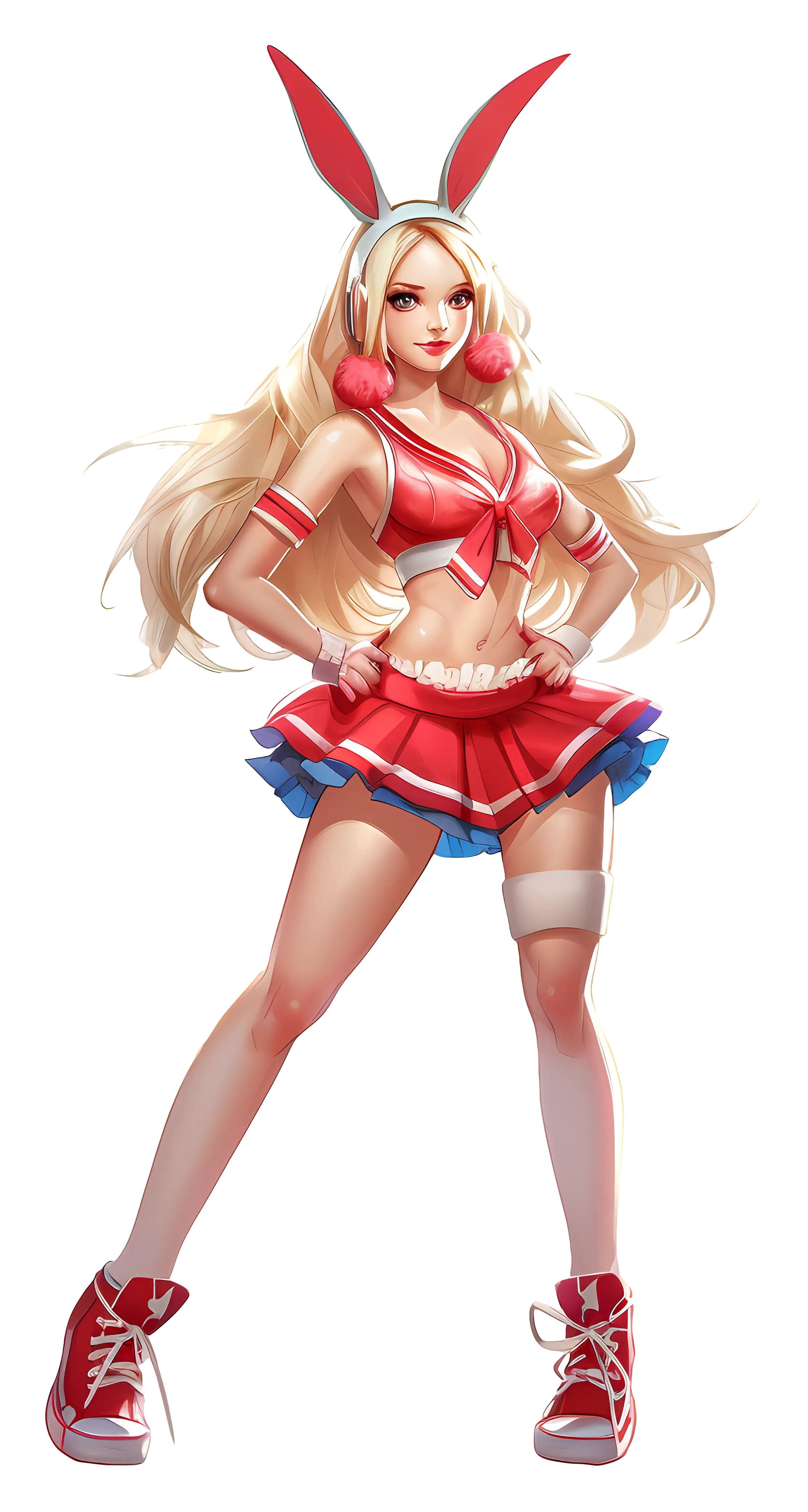Cheerleader Bunny in Red Outfit